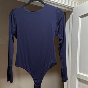 Elegant Navy Long Sleeve Bodysuit